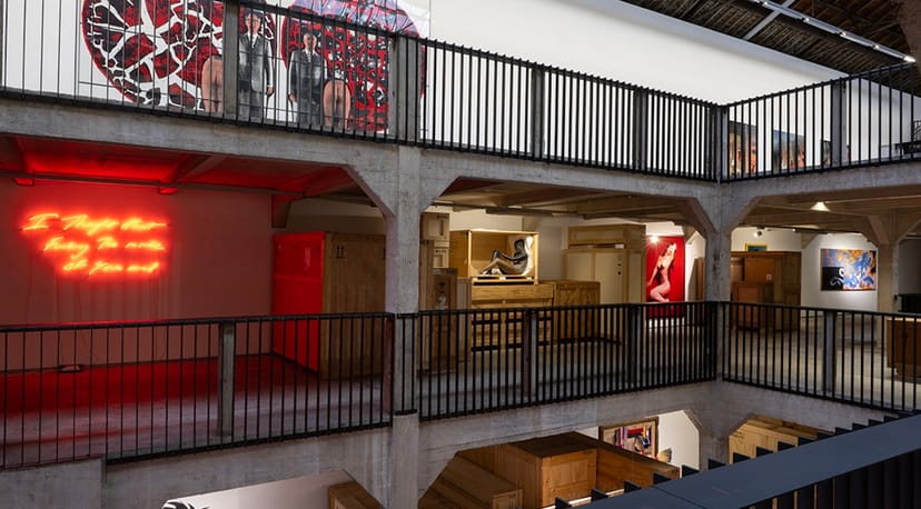 Industrial-chic Vanhaerents Art Collection gallery for creative networking and product launches.