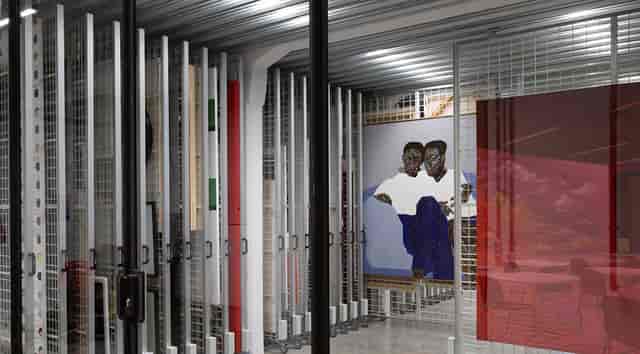 Vanhaerents Art Collection: Industrial art racks for immersive gallery events and networking.