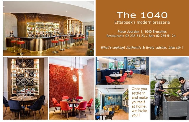 Modern brasserie bar and rooftop garden for corporate events and networking dinners.