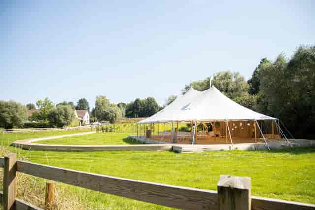 Classic marquee tent at Kattebroek outdoor event venue for wedding or corporate party planning.