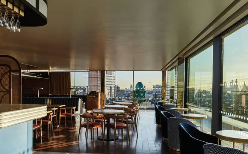 The View rooftop venue with floor-to-ceiling city windows for corporate receptions and events.