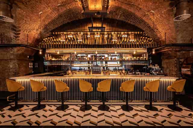 Vaulted Bar Arch at Spirit of Manchester Distillery for networking events and cocktail receptions.