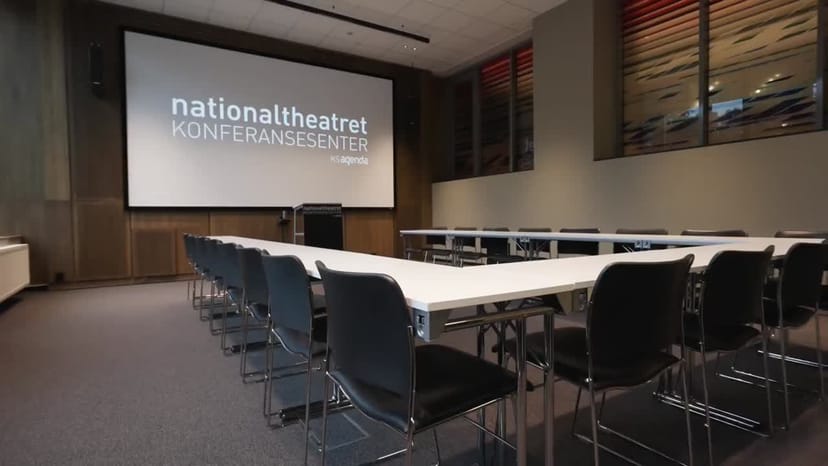 U-shape boardroom at Nationaltheatret Konferansesenter for corporate meetings and workshops.