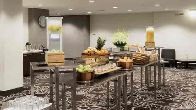Continental breakfast station at The Nove foyer for morning plenary and corporate event catering.
