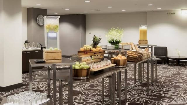 Continental breakfast station at The Nove foyer for morning plenary and corporate event catering.