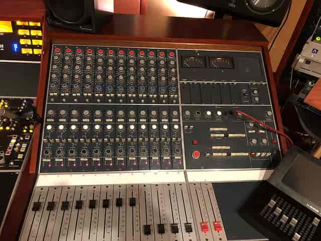 Professional audio mixing console for live sound production and event management.