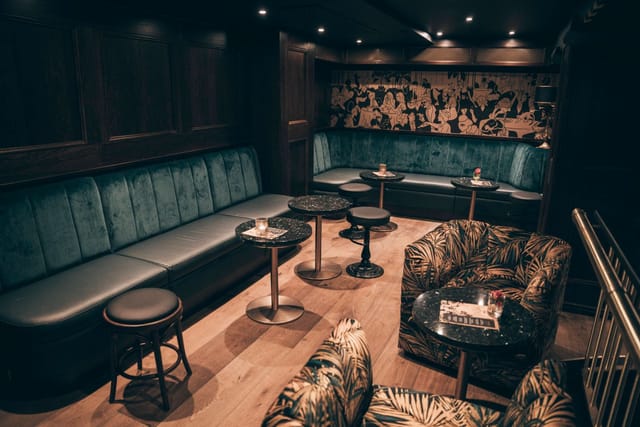 Sophisticated velvet lounge at Resthon for VIP networking and upscale corporate events.