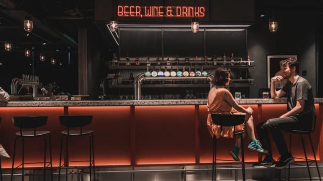 Modern Reston bar for professional conference networking and corporate event breakout sessions.
