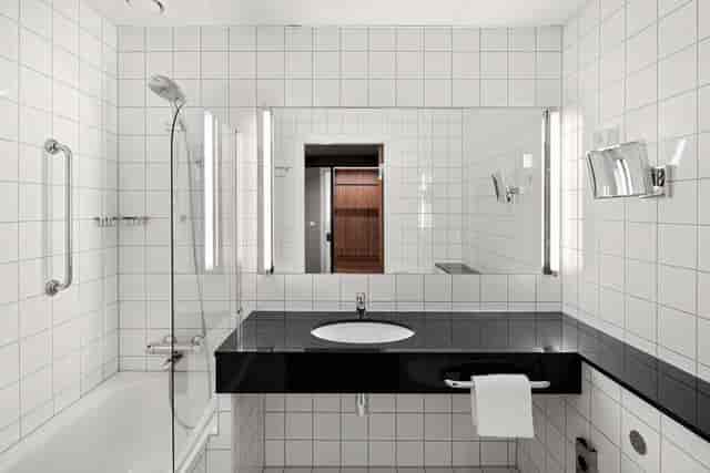 Accessible ADA hotel bathroom in Radisson Blu Nydalen Oslo for event venue and travel accommodation.