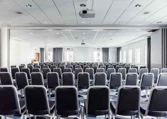 Theater-style conference room at Radisson Blu Nydalen Oslo for corporate seminars and presentations.