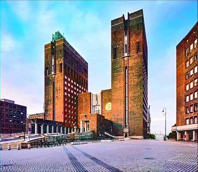 Oslo City Hall landmark architecture for award ceremonies and formal events.