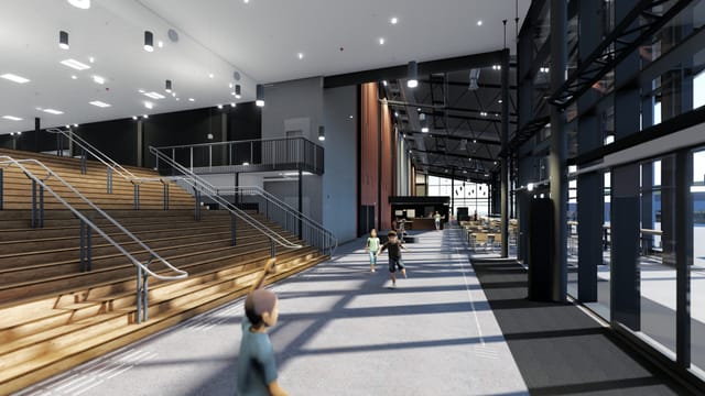 Plenary Hall, Oslofjord Convention Center with tiered seating for conferences and events.