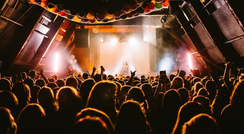 Arctic Main Stage at SALT: A-frame venue for live music events and high-energy performances.
