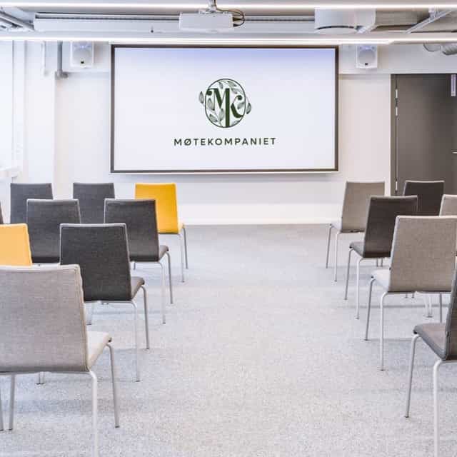 Christiania Qvartalet Møtesenter theater-style conference room for business meetings and events.
