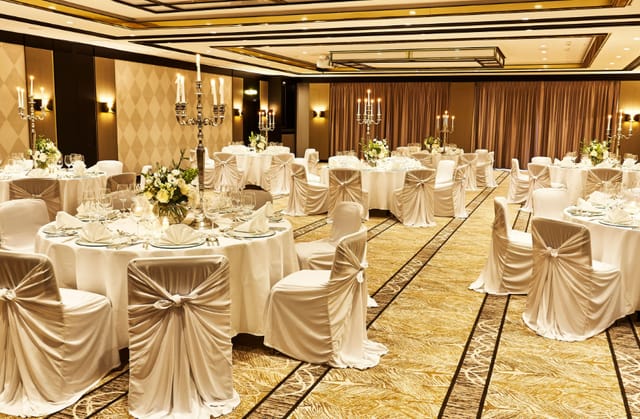Elegant event space in Steigenberger Hotel, ideal for weddings and corporate gatherings.