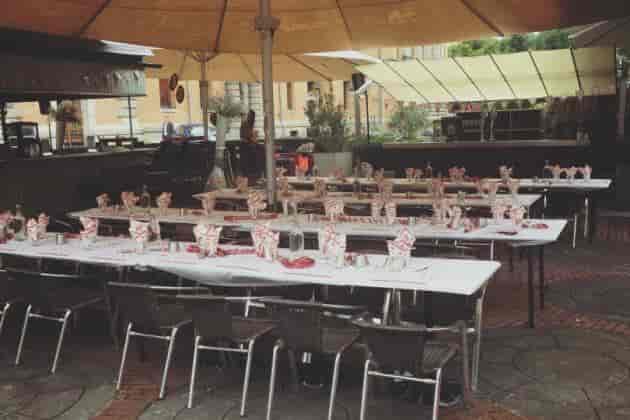 Lawo Terrasse banquet seating for outdoor casual dining events and corporate gatherings.
