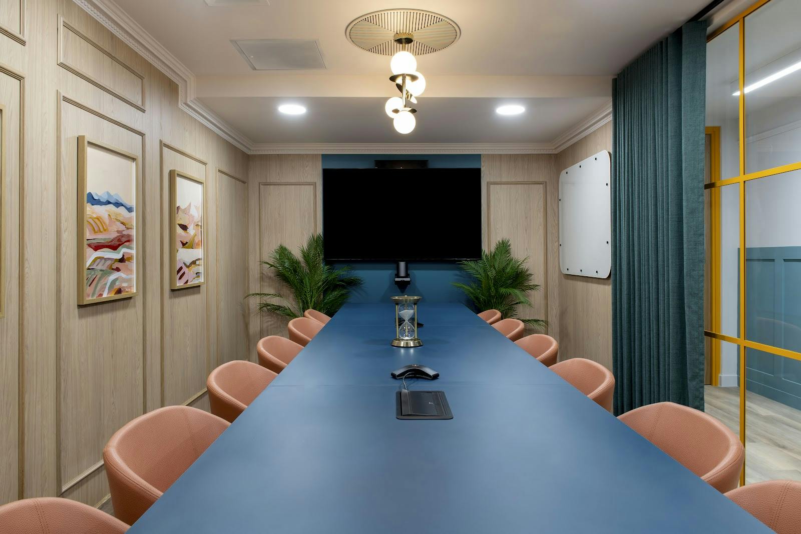 Modern boardroom in Circus Bath, styled for professional client pitches and executive meetings. - Banner
