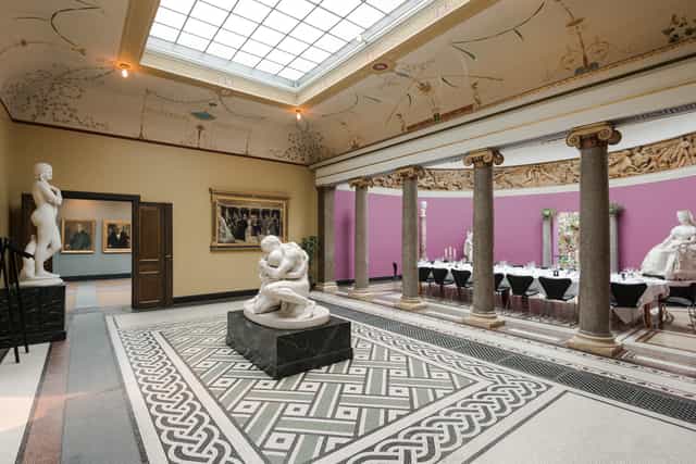 Gallery Corridor gala dinner venue with architectural details for luxury corporate events.