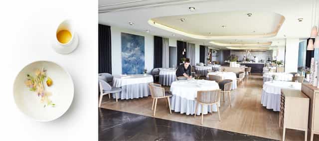 Inspirationskøkkenet at Geranium: elegant table setting for an intimate corporate banquet.