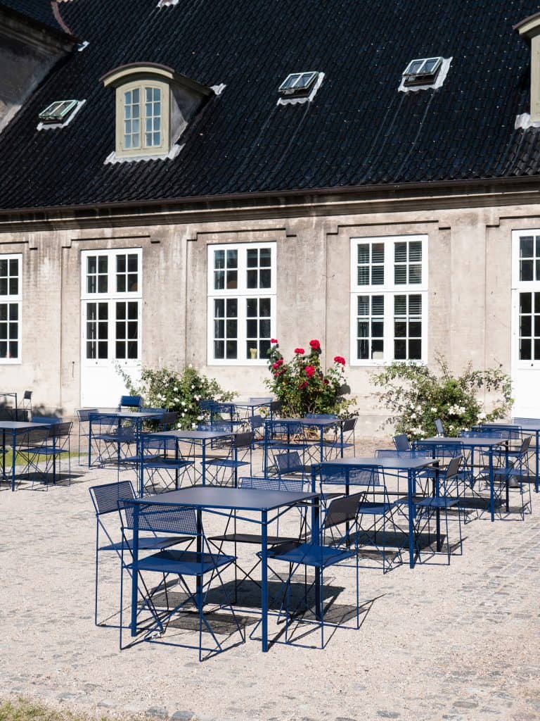 Café FORMAT at Designmuseum Danmark: industrial-chic patio for networking and corporate events.