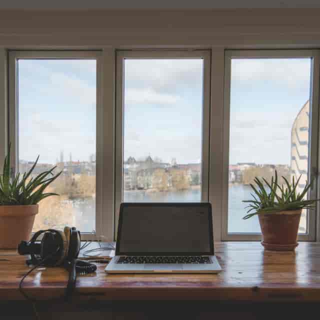 Eventcafé at Symbion: remote hybrid event workspace with professional office setup.