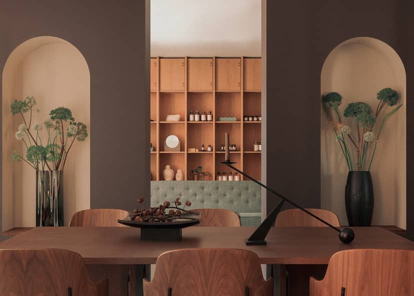 Luxury Audo Copenhagen café interior for intimate boardroom meetings and private dining events.