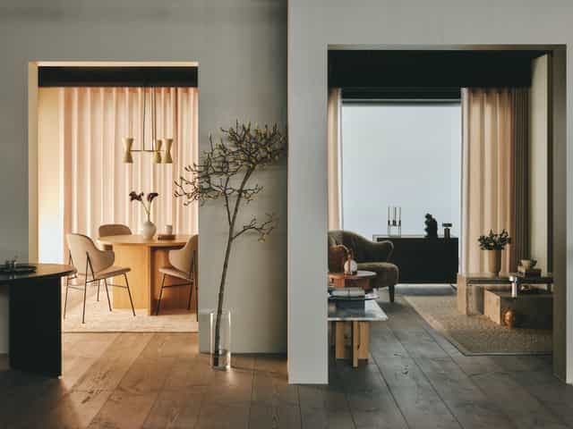 Audo Copenhagen café: sophisticated breakout space for VIP networking and luxury client meetings.