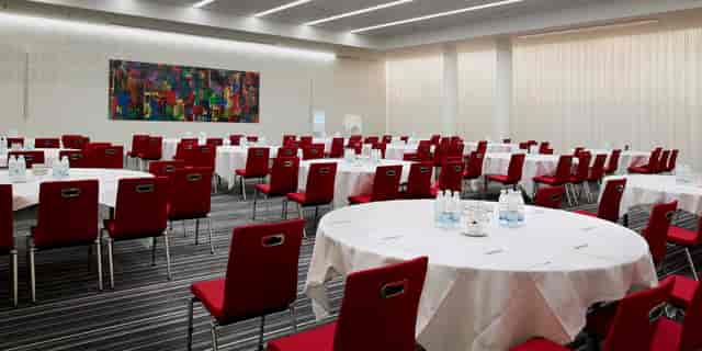 Crowne Plaza Copenhagen ballroom banquet setup for corporate events and professional conferences.