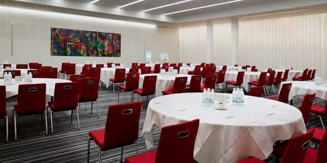 Crowne Plaza Copenhagen ballroom banquet setup for corporate events and professional conferences.