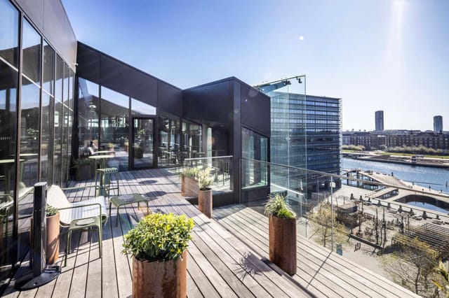 Scandic Spectrum rooftop terrace for premium cocktail receptions and corporate networking events.