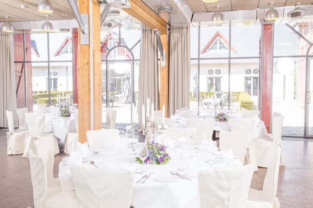 Vognporten at Bernstorff Slot: Industrial-chic event space for corporate dinners and social events.