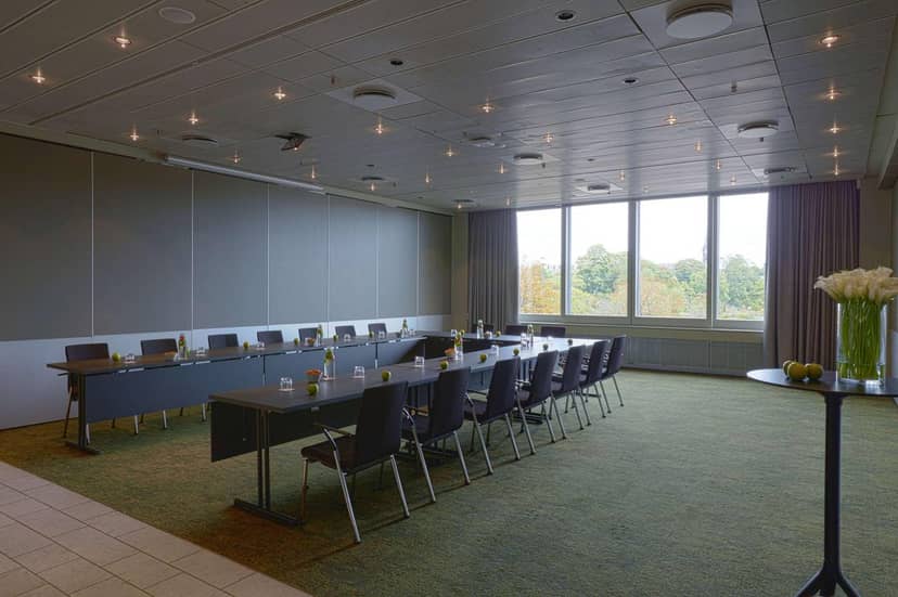 U-shaped boardroom at Radisson Blu Scandinavia Copenhagen for professional business meetings.