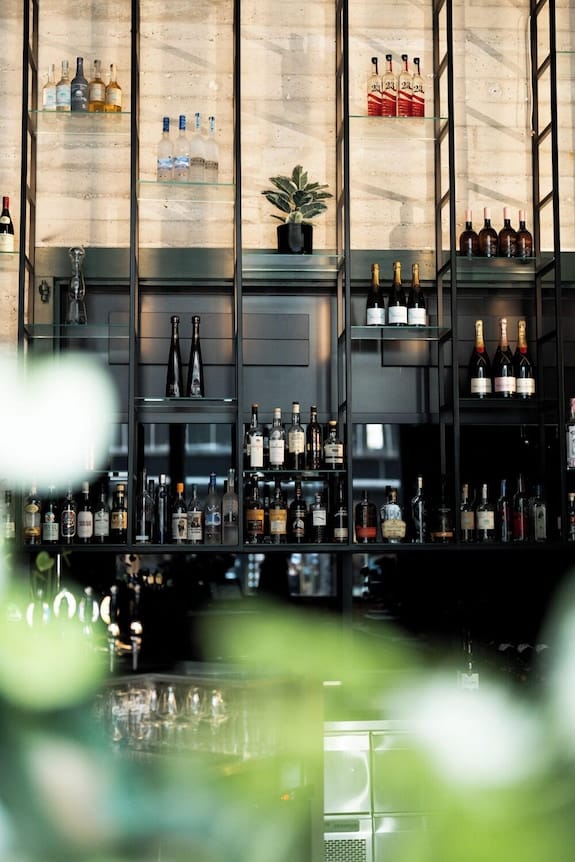 Modern structured cocktail bar in Herman K for premium evening reception events.