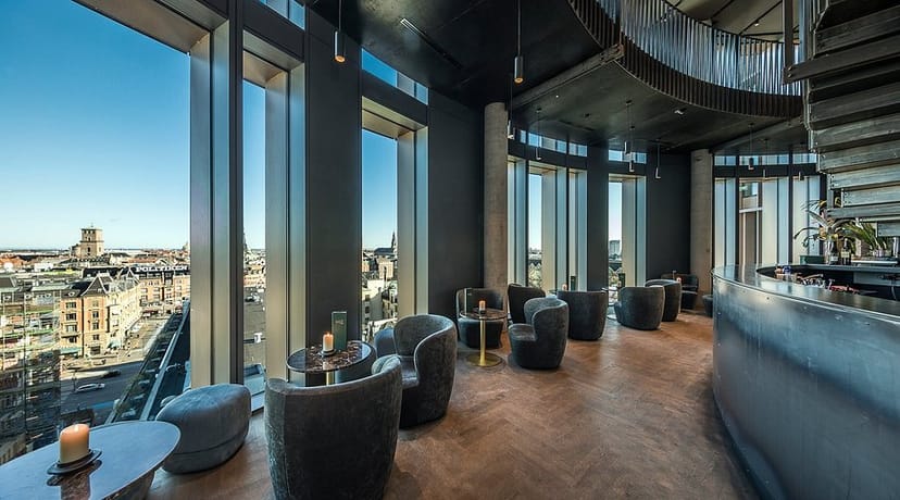 Luxury rooftop private dining room for VIP networking and cocktail events.