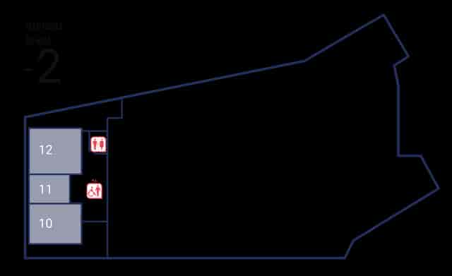 Berlioz amphitheater floor plan, level -2 breakout rooms for corporate meetings and conferences.