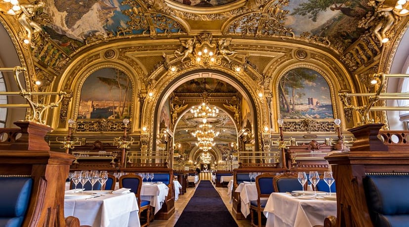 Le Train Bleu restaurant with ornate architecture for gala dinners and corporate events.
