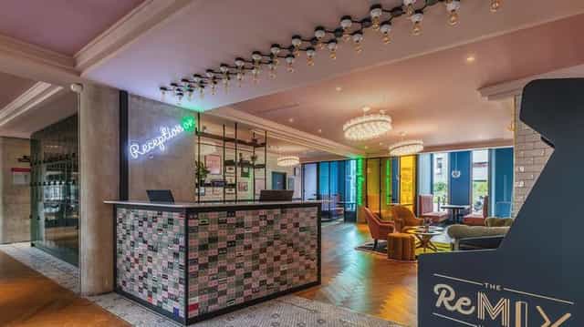 Vibrant coworking space at ReMIX Hotel, perfect for modern event registration and networking.