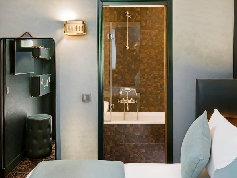 Luxury boutique hotel room with vertical storage for VIP speakers and incentive travel.