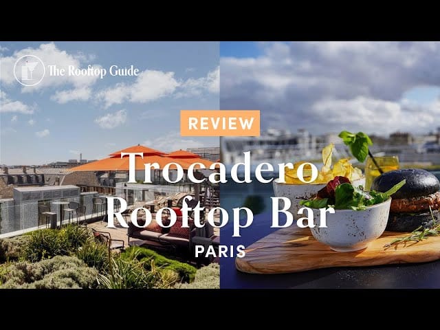 Rooftop bar at Canopy Paris with Eiffel Tower view, ideal for corporate receptions and networking.