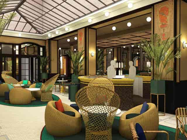 Art Deco hotel private bar for networking sessions and corporate events.