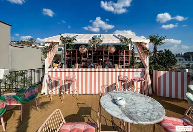 Le Marta rooftop lounge with branded decor for high-end social mixers and corporate receptions.