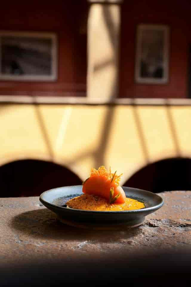 High-end plated dessert at Jeu de Paume for upscale incentive dinner or closing gala.