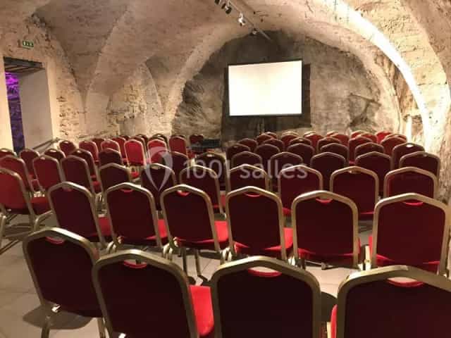 Le HUB de l'Île Barbe: intimate cave-like event space for conferences and workshops.