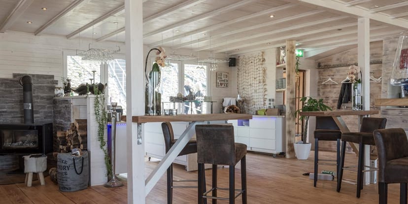 Rustic-chic Fischers Kahn function room for networking events and corporate meetings.