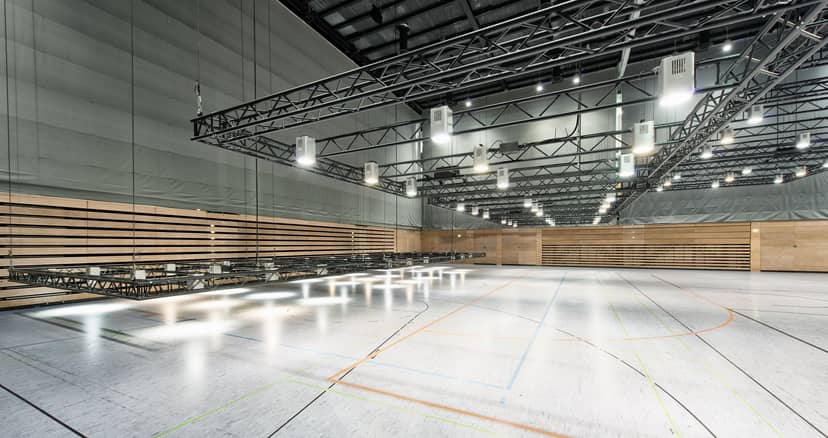 CASTELLO Düsseldorf multipurpose hall with rigging for large-scale corporate events and exhibitions.
