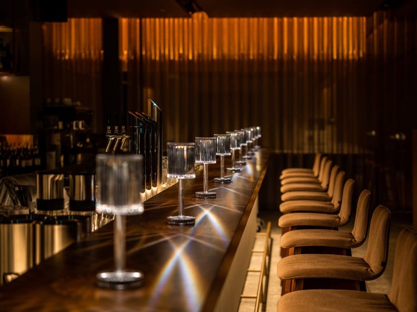 The Roof restaurant high-end networking reception with ambient lighting.