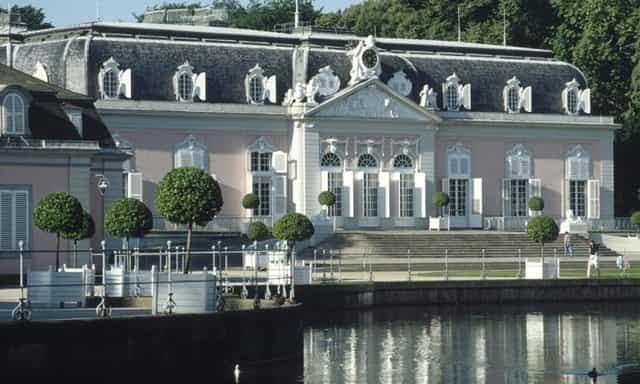 Schloss Benrath palace terrace: historic waterside venue for gala and corporate events.