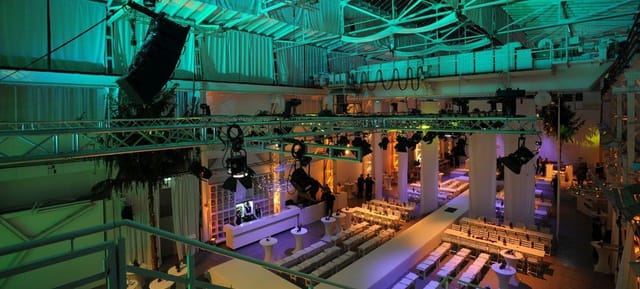 LOFTHAUS industrial event venue with catwalk and truss rigging for corporate events and fashion shows.