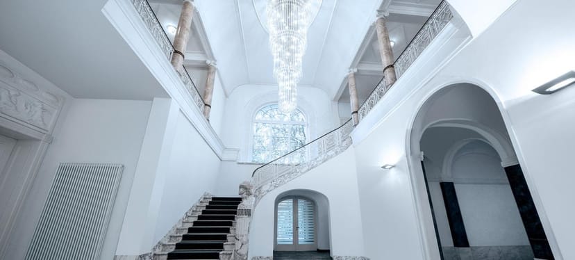 Luxury Villa Boisserée foyer with classic decor for grand gala or VIP event registration.