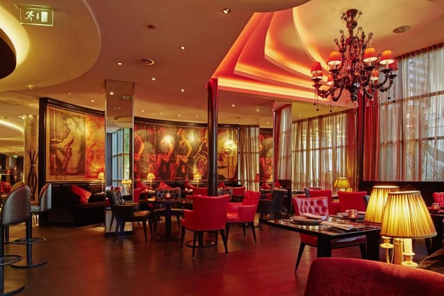 Luxury lounge at Savoy Hotel Cologne for upscale networking events and VIP cocktail receptions.